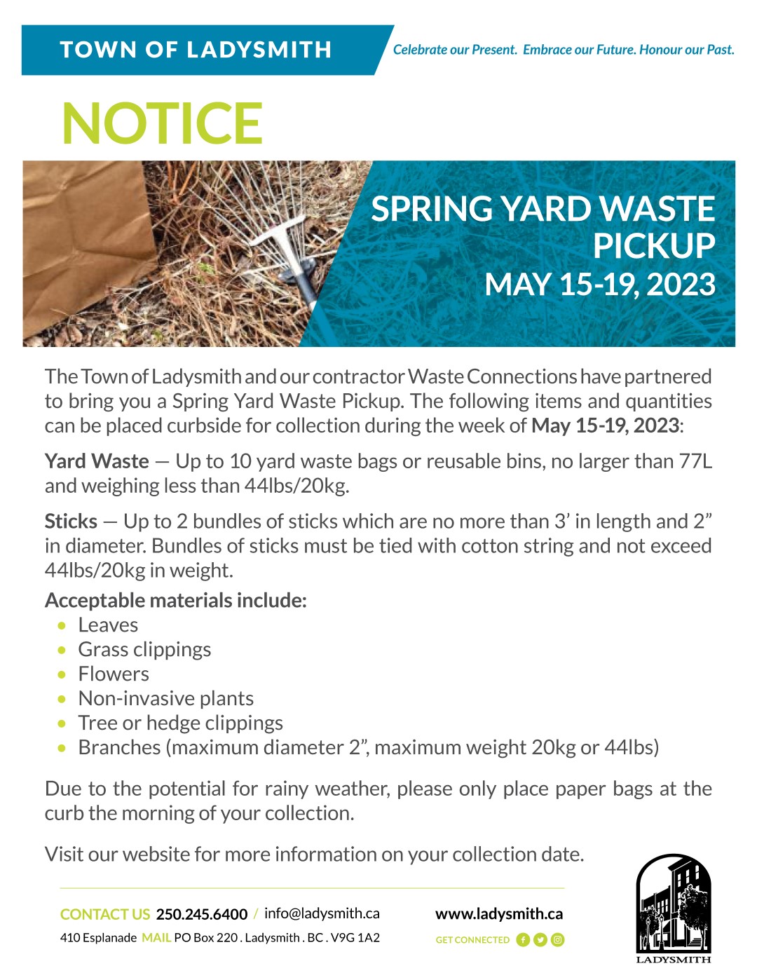 Spring Yard Waste Pickup Ladysmith Chamber of Commerce